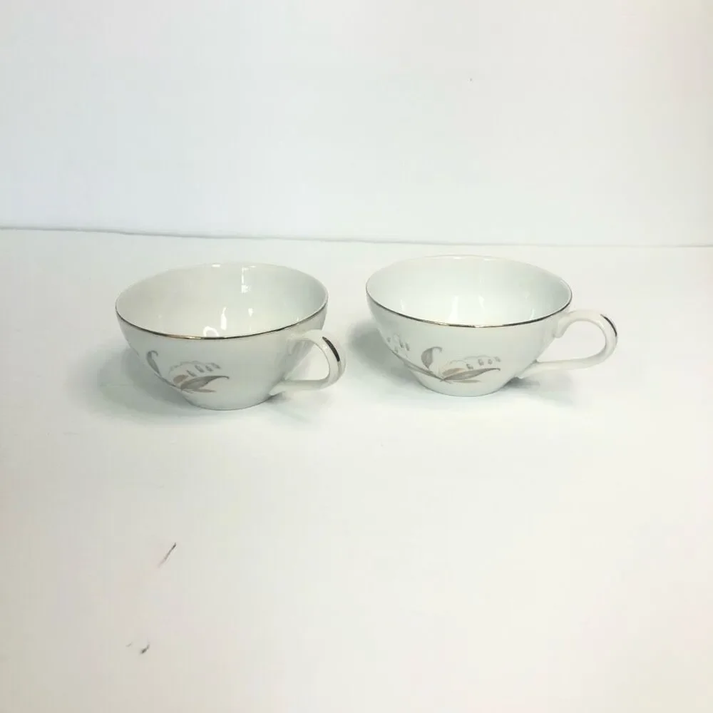 kaysons fine china golden rhapsody teacups set of 2 vintage 1961 bellflower gold